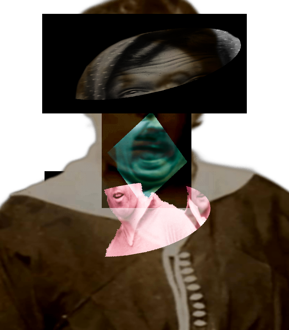 Selfie of a Victorian woman pulling a gas face