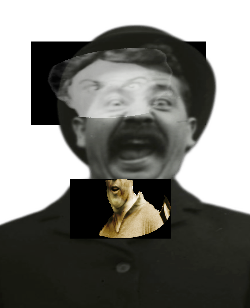Selfie of a Victorian man, who is making a funny face