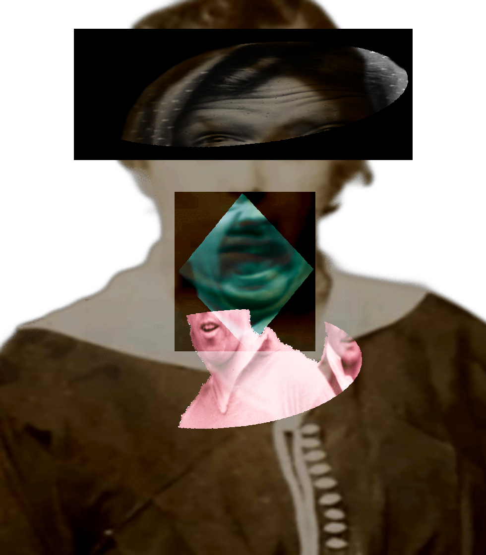 Selfie of a Victorian woman pulling a gas face