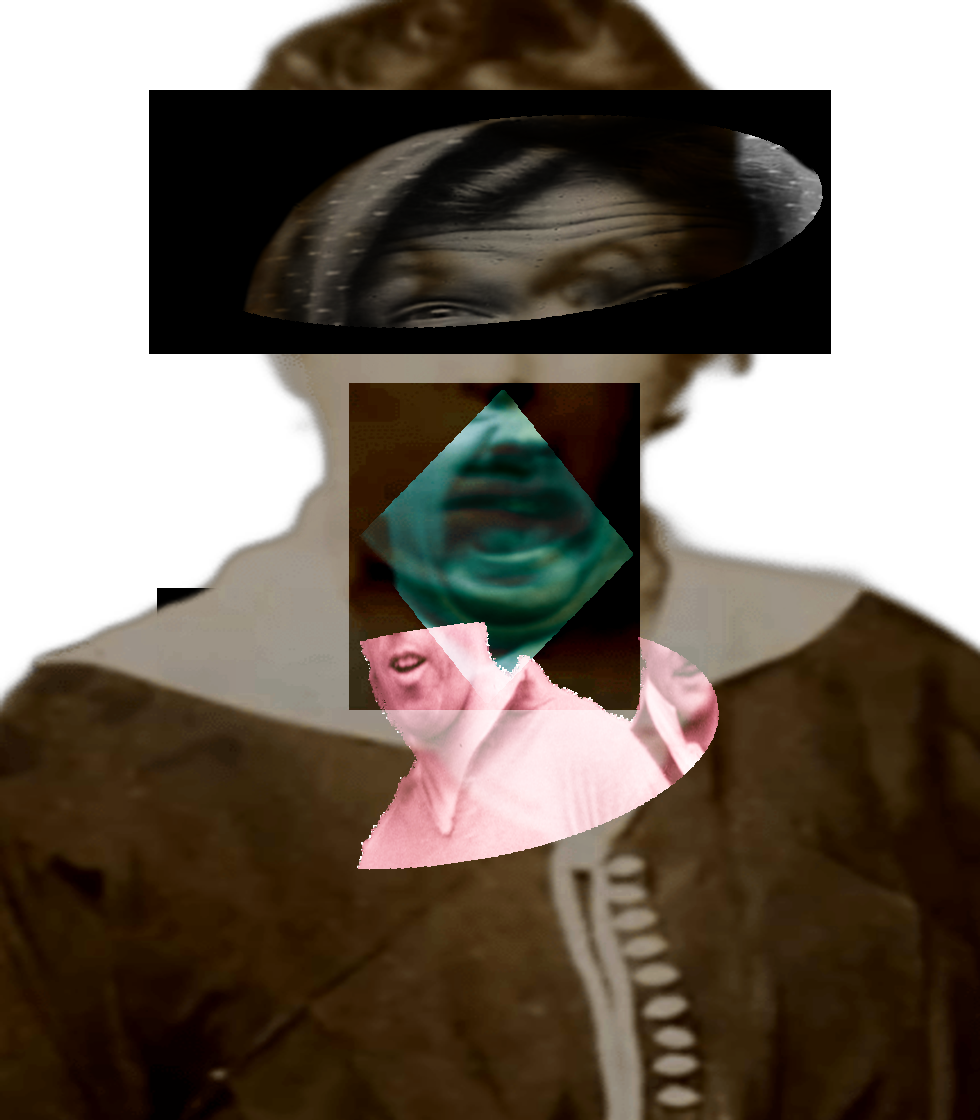 Selfie of a Victorian woman pulling a gas face