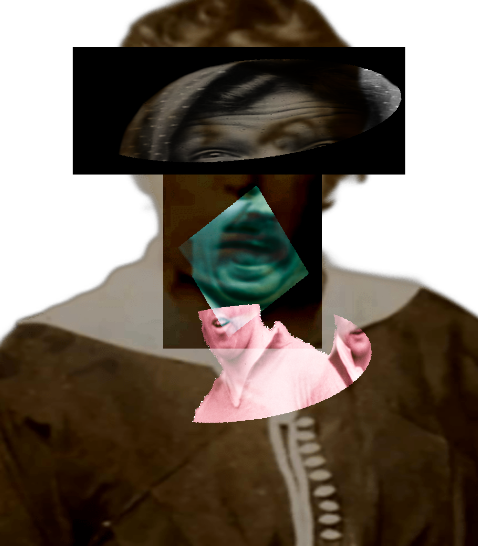 Selfie of a Victorian woman pulling a gas face