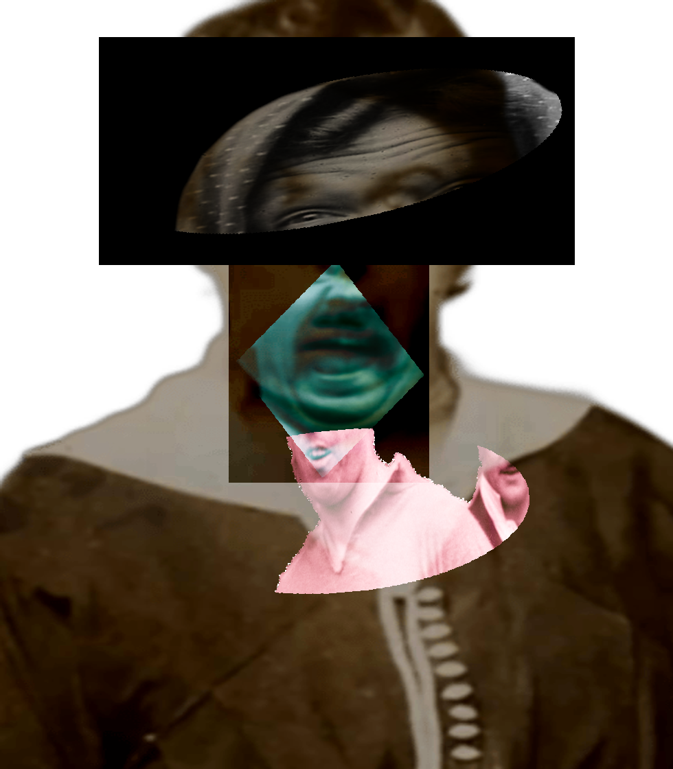 Selfie of a Victorian woman pulling a gas face