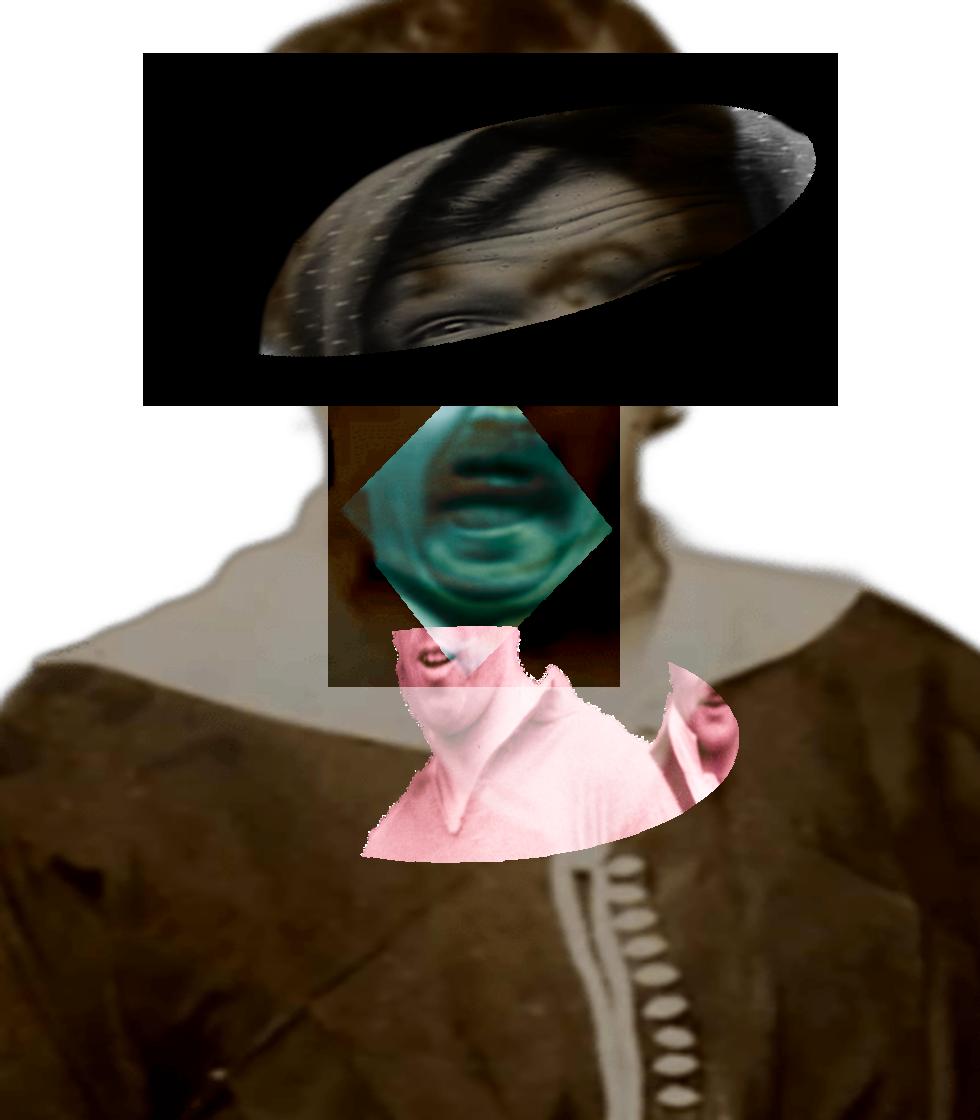 Selfie of a Victorian woman pulling a gas face