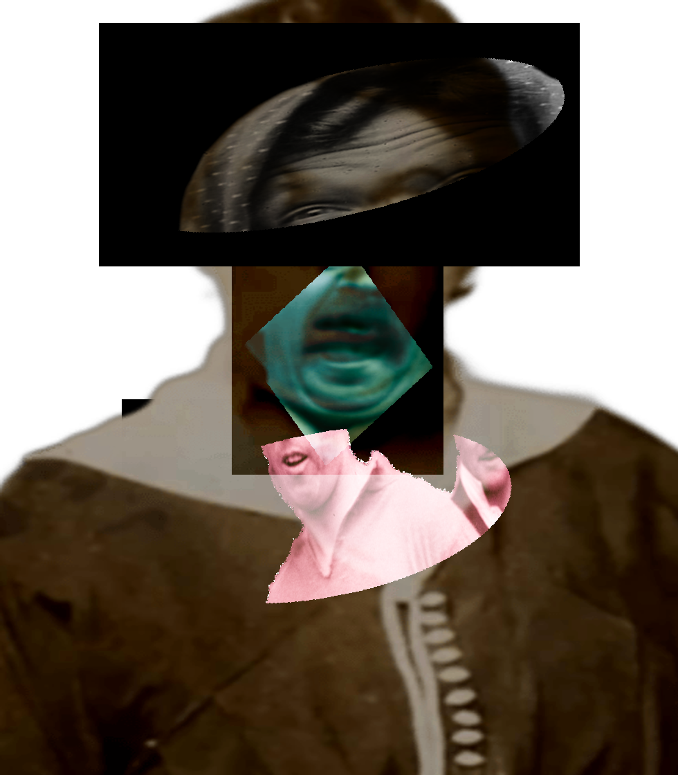 Selfie of a Victorian woman pulling a gas face