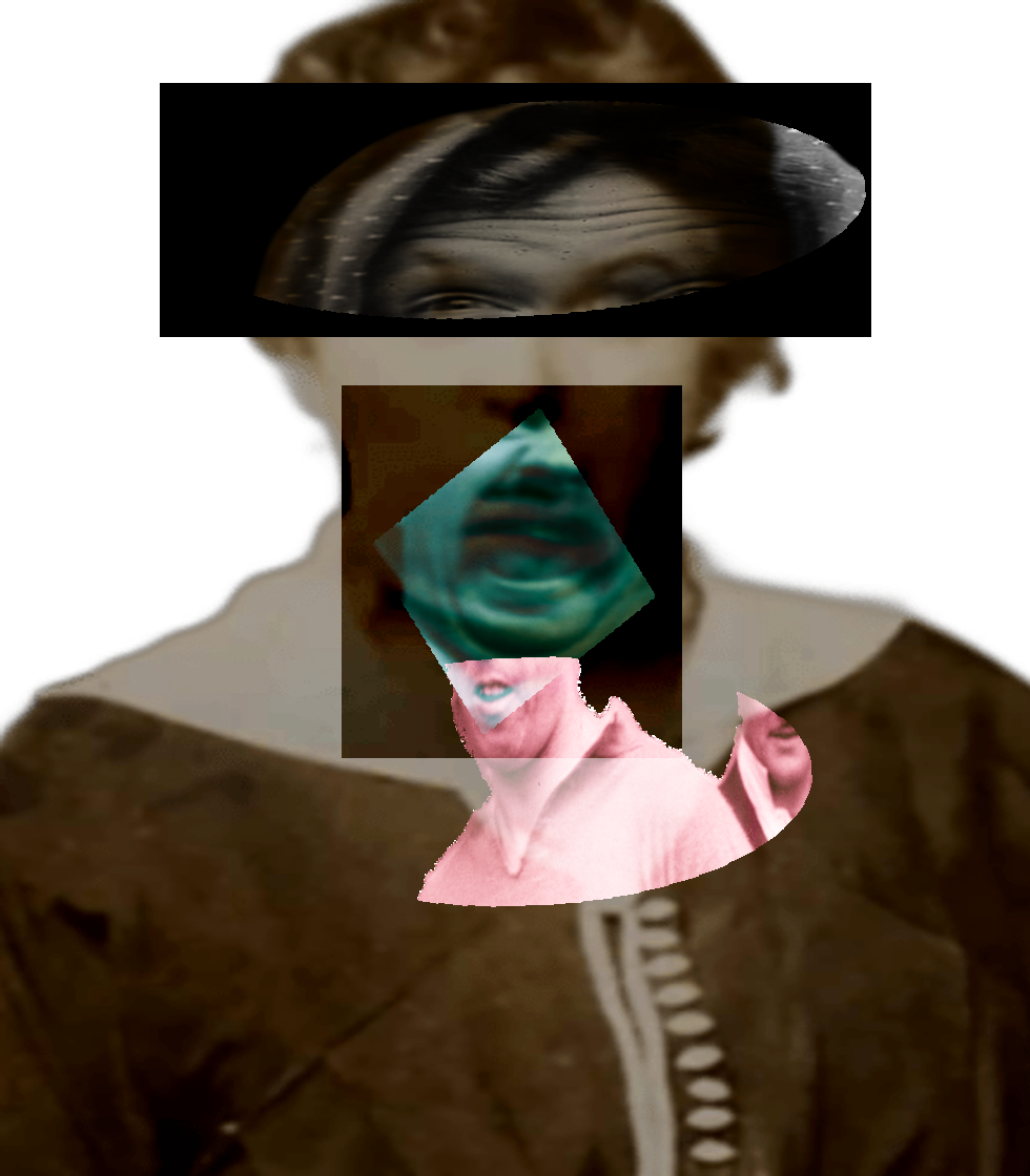 Selfie of a Victorian woman pulling a gas face