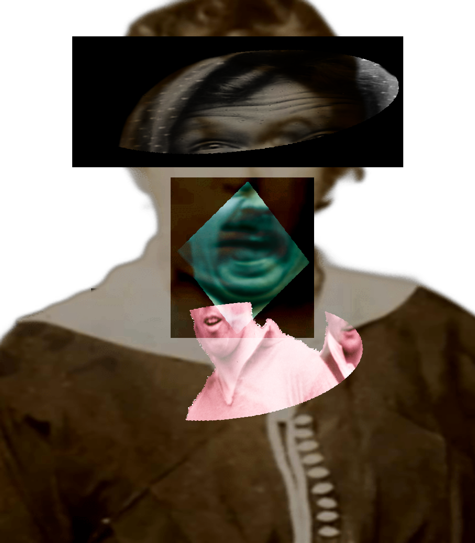 Selfie of a Victorian woman pulling a gas face