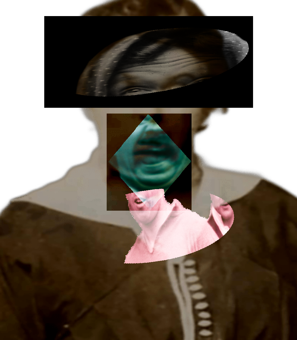 Selfie of a Victorian woman pulling a gas face