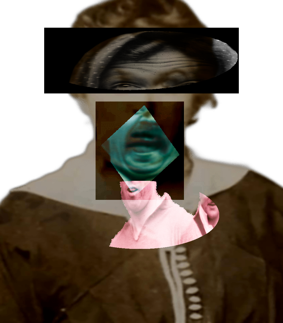 Selfie of a Victorian woman pulling a gas face