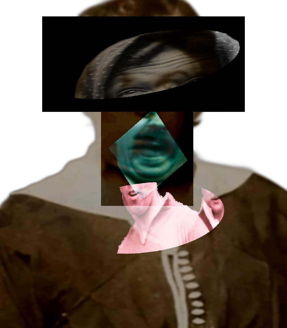 Selfie of a Victorian woman pulling a gas face