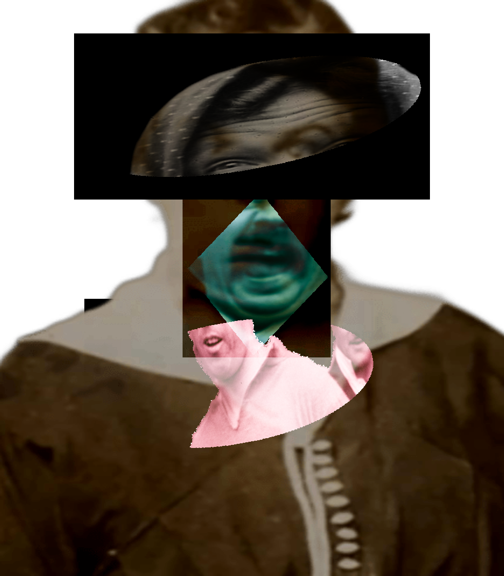 Selfie of a Victorian woman pulling a gas face