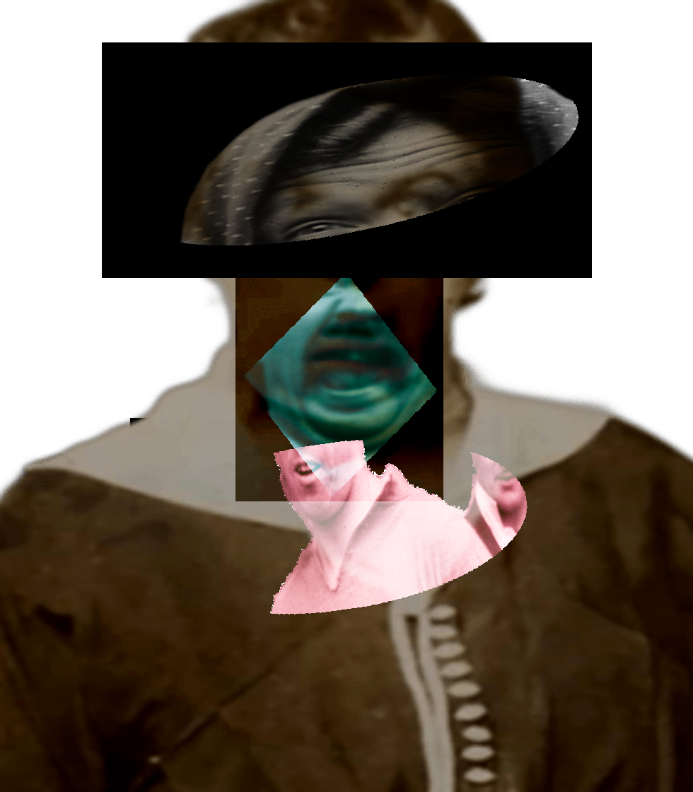 Selfie of a Victorian woman pulling a gas face