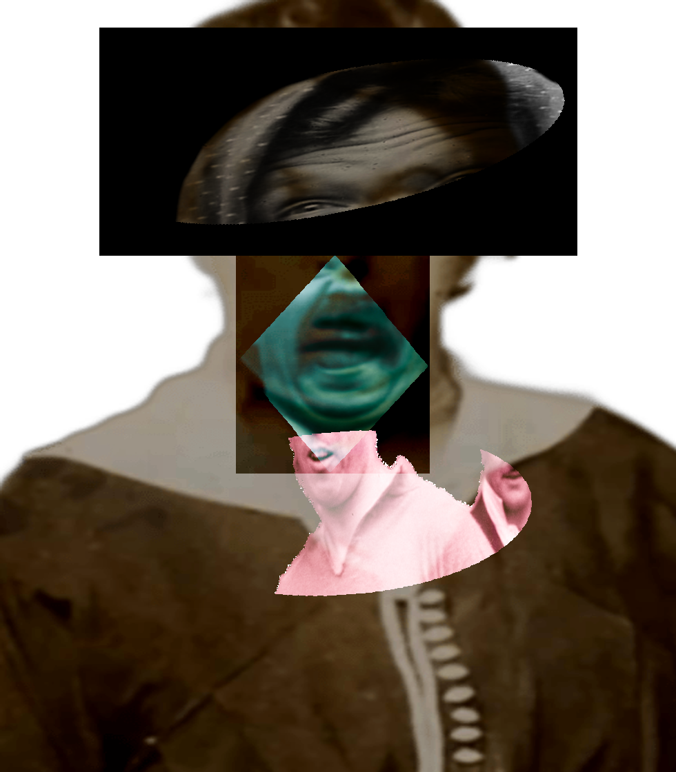 Selfie of a Victorian woman pulling a gas face