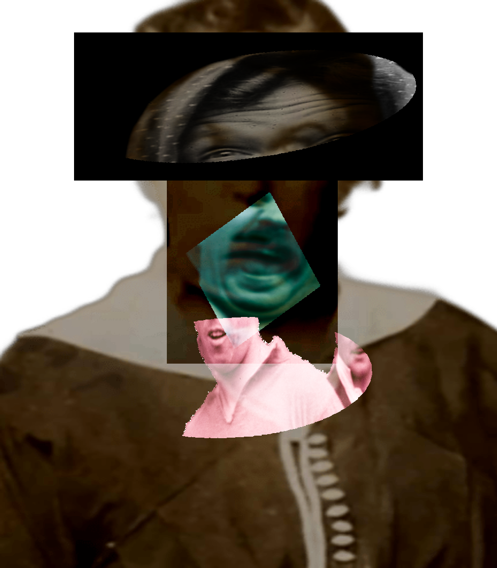 Selfie of a Victorian woman pulling a gas face