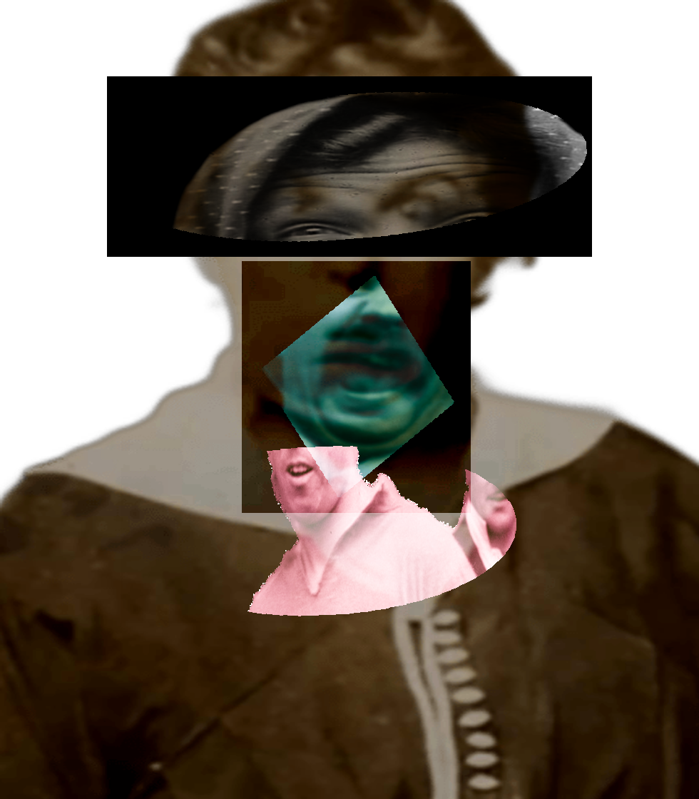 Selfie of a Victorian woman pulling a gas face