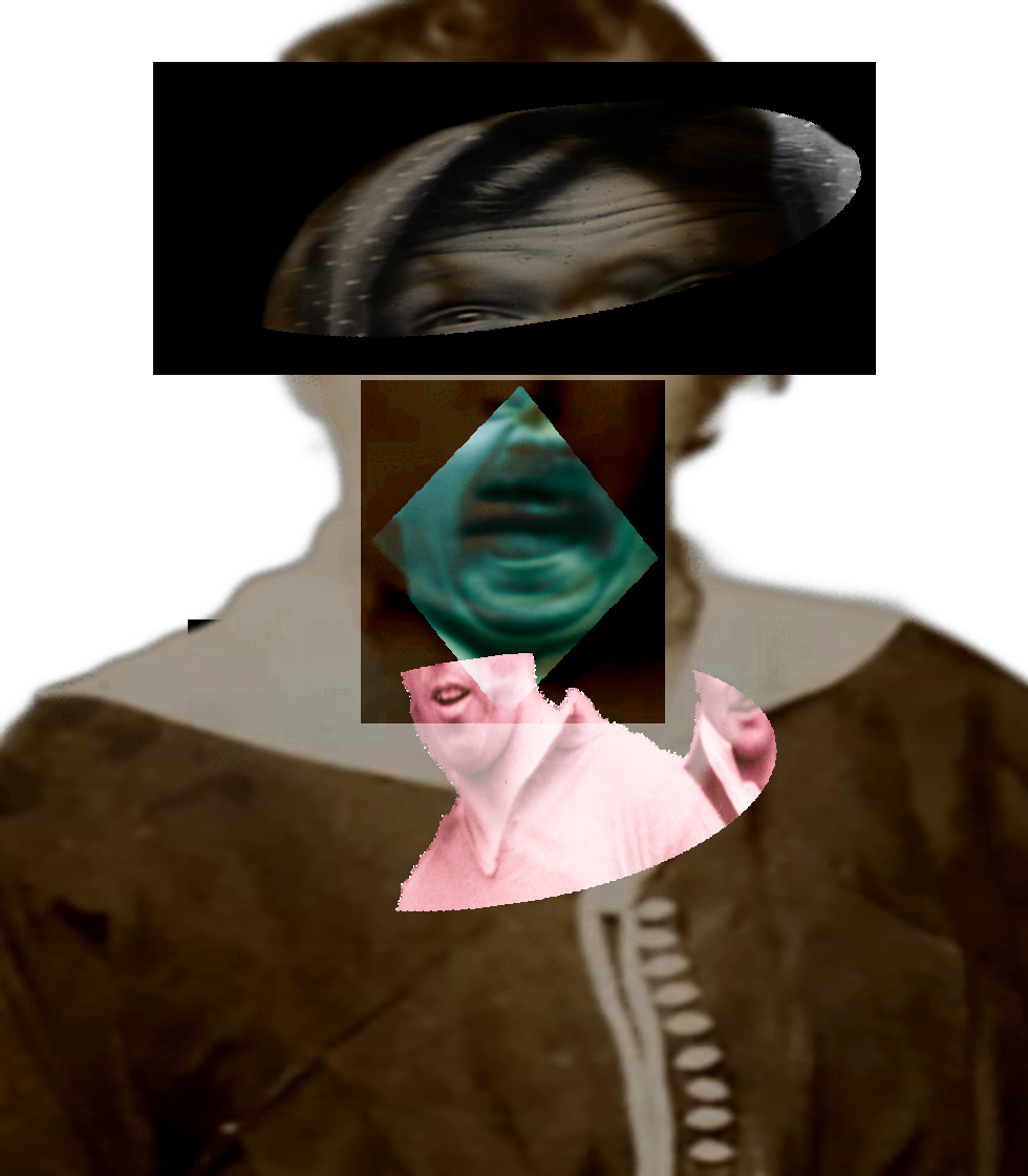 Selfie of a Victorian woman pulling a gas face