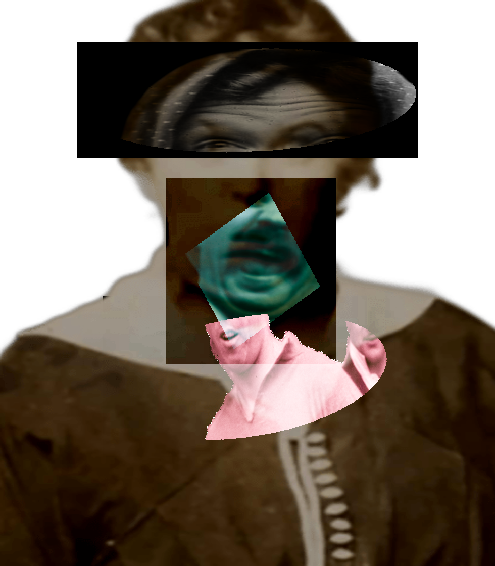 Selfie of a Victorian woman pulling a gas face