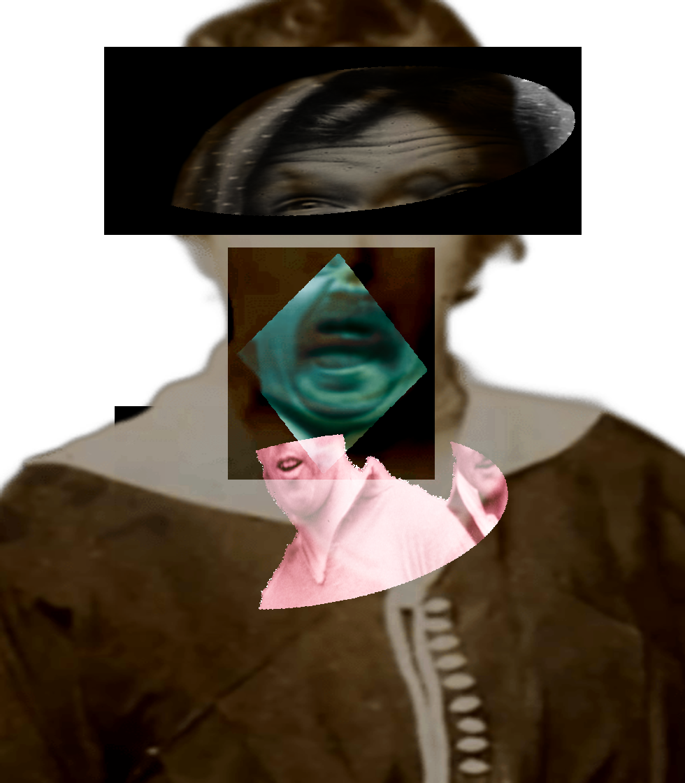 Selfie of a Victorian woman pulling a gas face