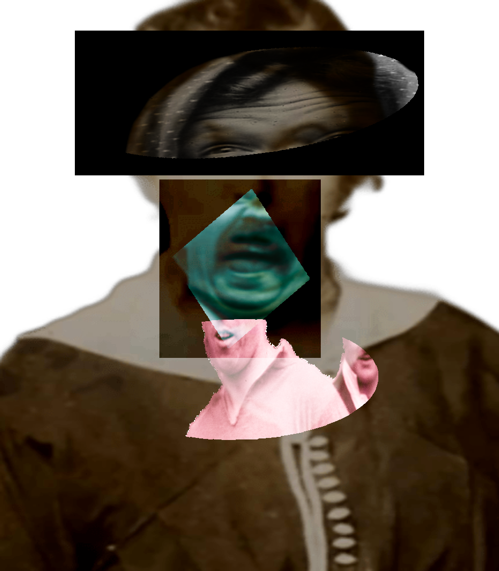 Selfie of a Victorian woman pulling a gas face