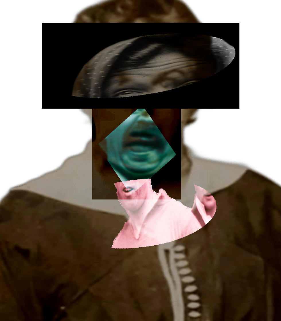 Selfie of a Victorian woman pulling a gas face