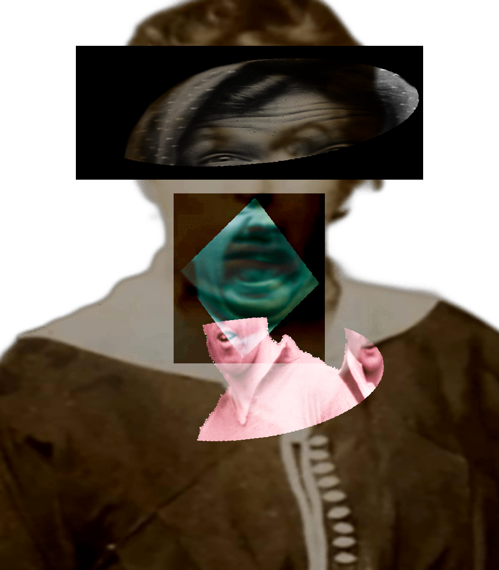 Selfie of a Victorian woman pulling a gas face