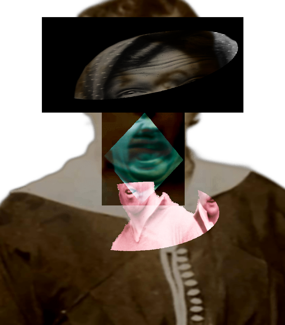 Selfie of a Victorian woman pulling a gas face