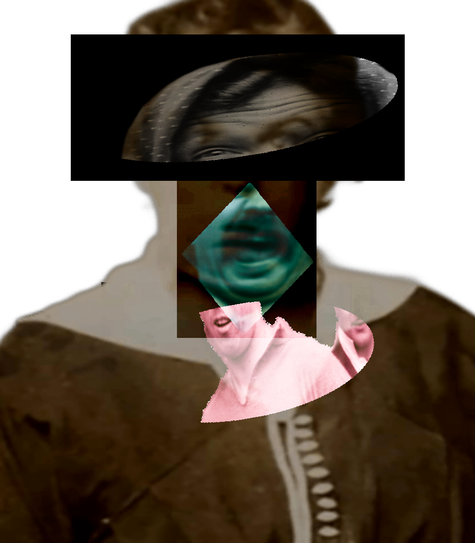 Selfie of a Victorian woman pulling a gas face