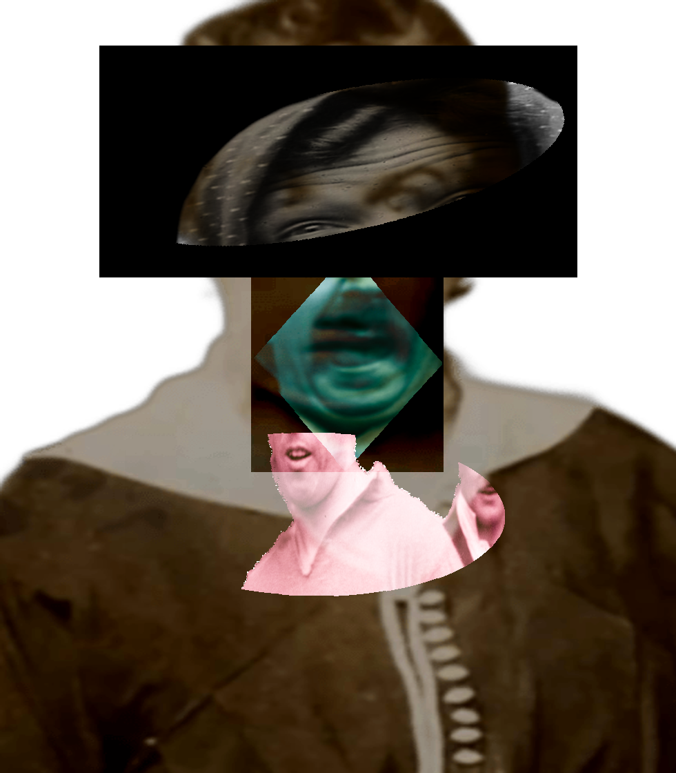 Selfie of a Victorian woman pulling a gas face