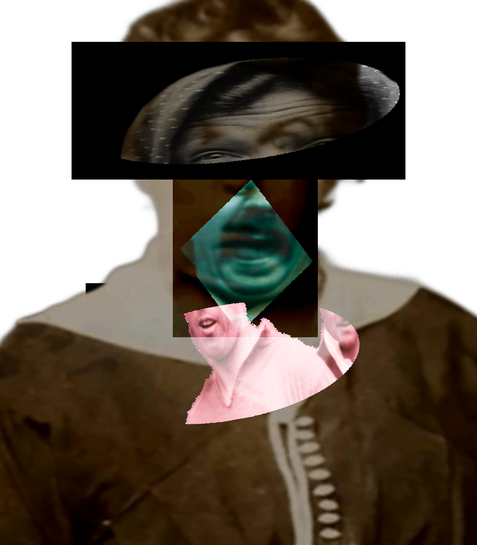 Selfie of a Victorian woman pulling a gas face