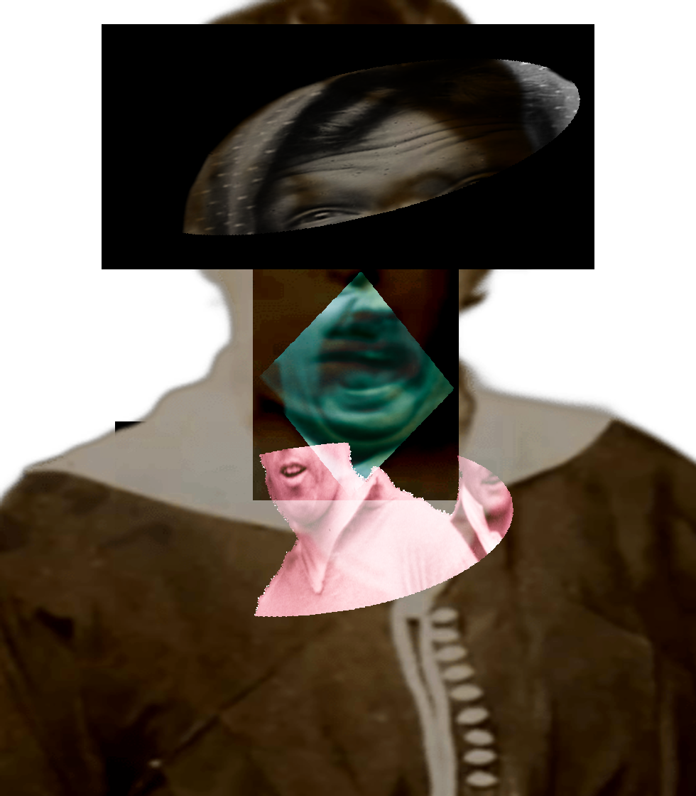 Selfie of a Victorian woman pulling a gas face