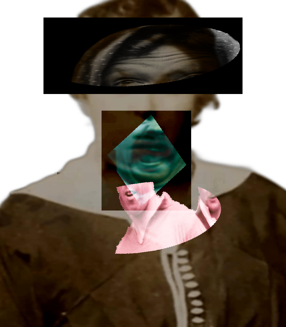 Selfie of a Victorian woman pulling a gas face