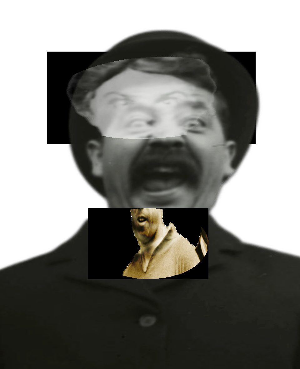 Selfie of a Victorian man, who is making a funny face