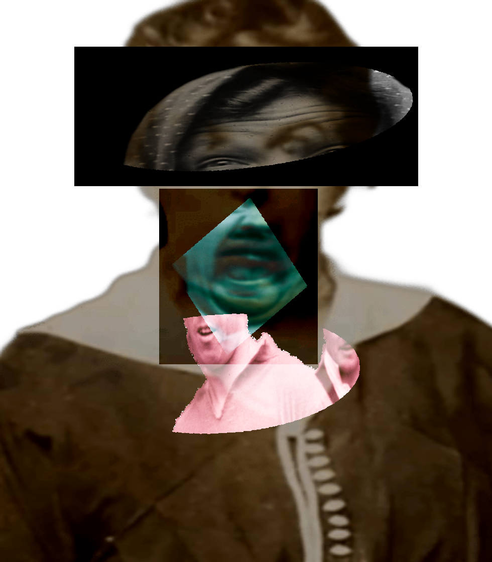 Selfie of a Victorian woman pulling a gas face