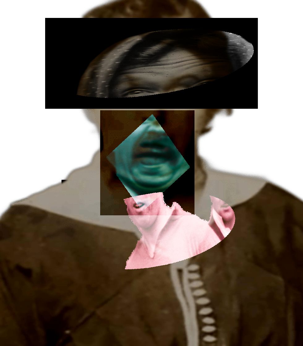 Selfie of a Victorian woman pulling a gas face