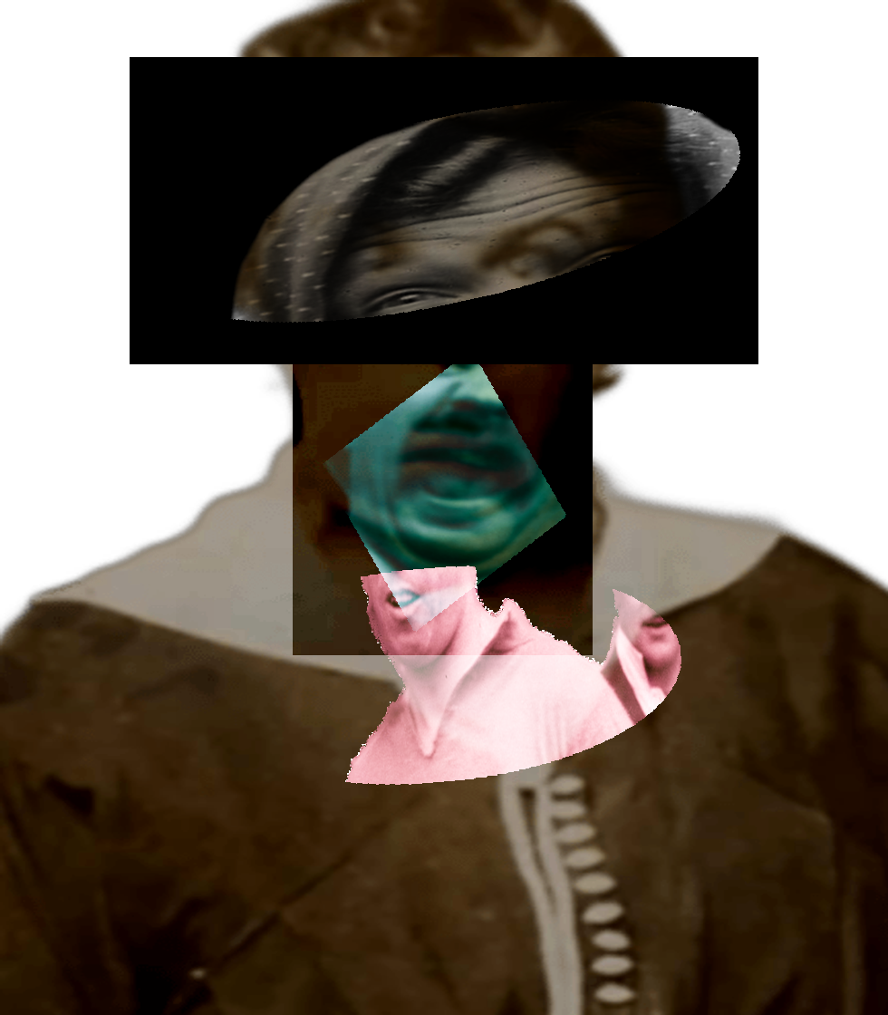 Selfie of a Victorian woman pulling a gas face