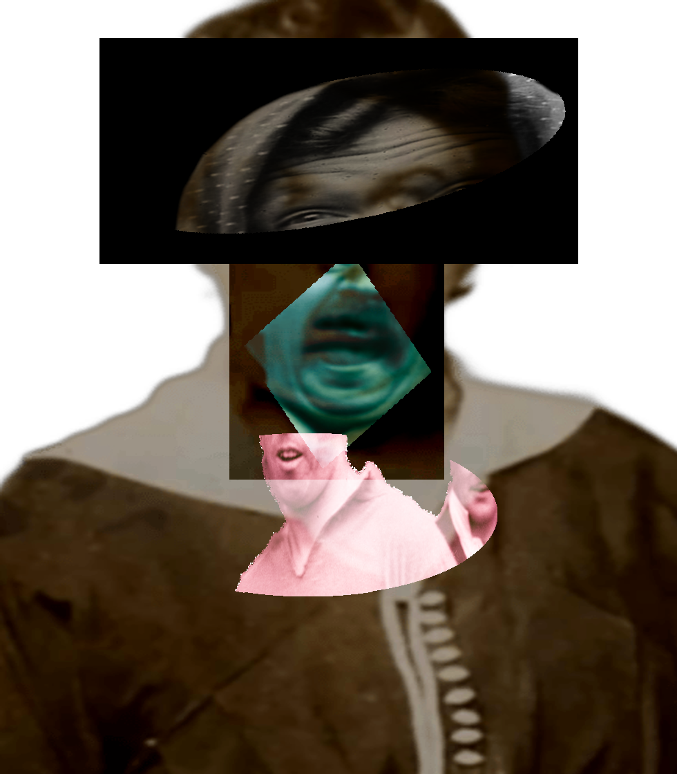 Selfie of a Victorian woman pulling a gas face