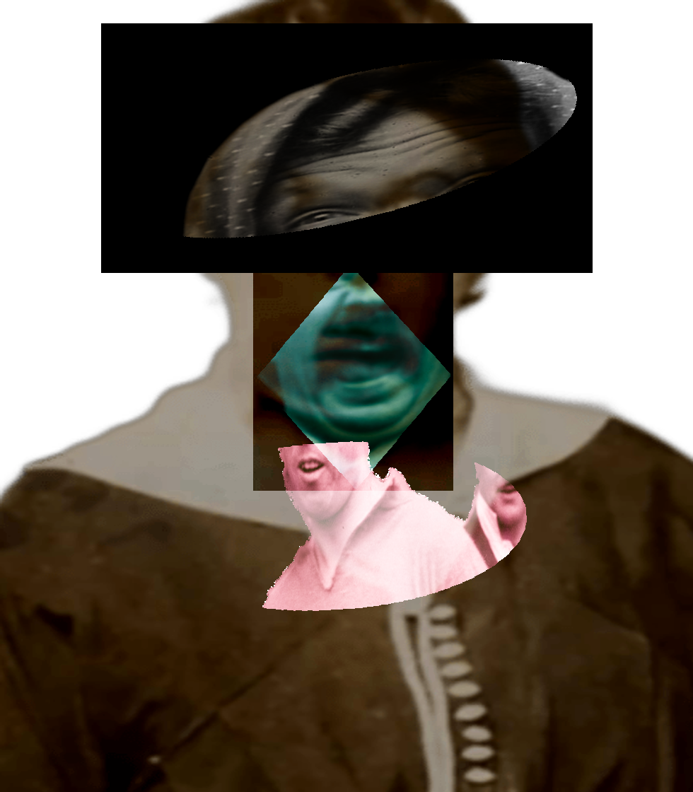 Selfie of a Victorian woman pulling a gas face