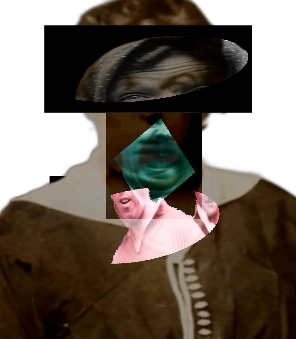 Selfie of a Victorian woman pulling a gas face