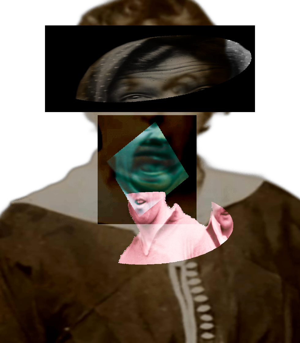 Selfie of a Victorian woman pulling a gas face