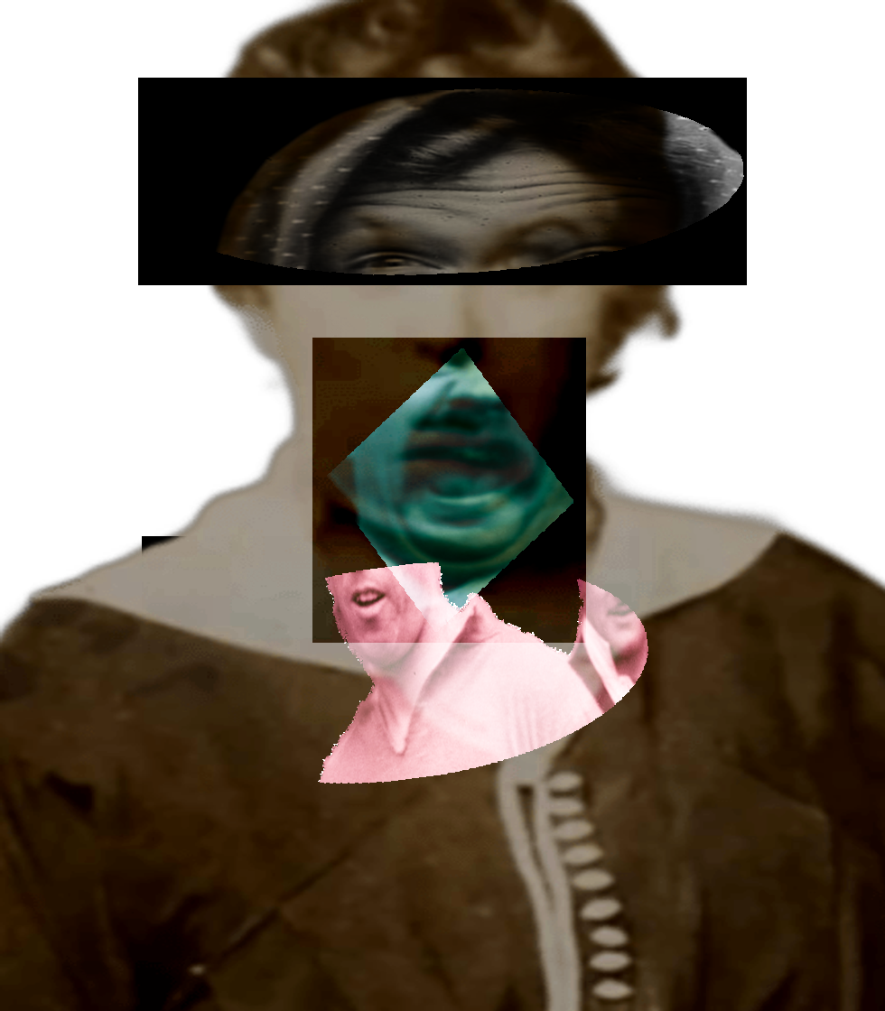 Selfie of a Victorian woman pulling a gas face