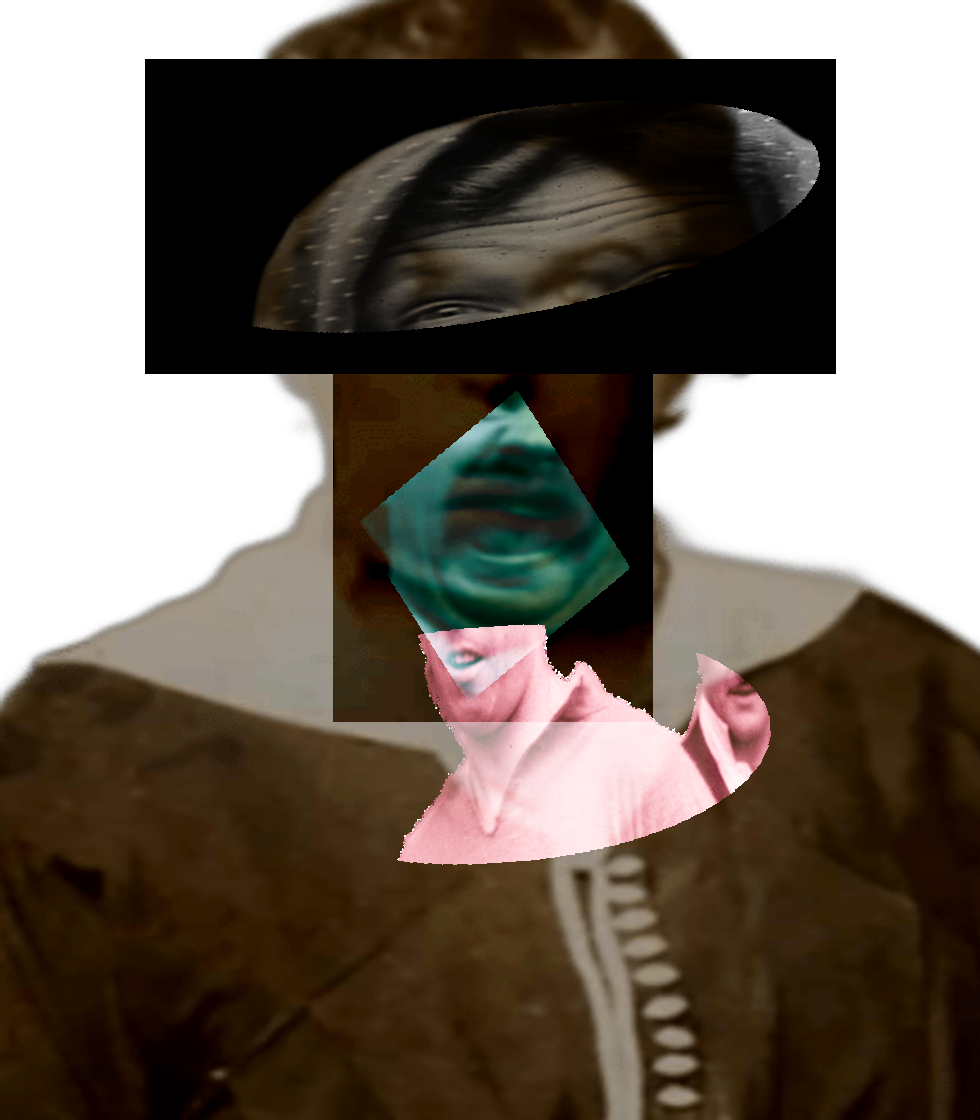 Selfie of a Victorian woman pulling a gas face