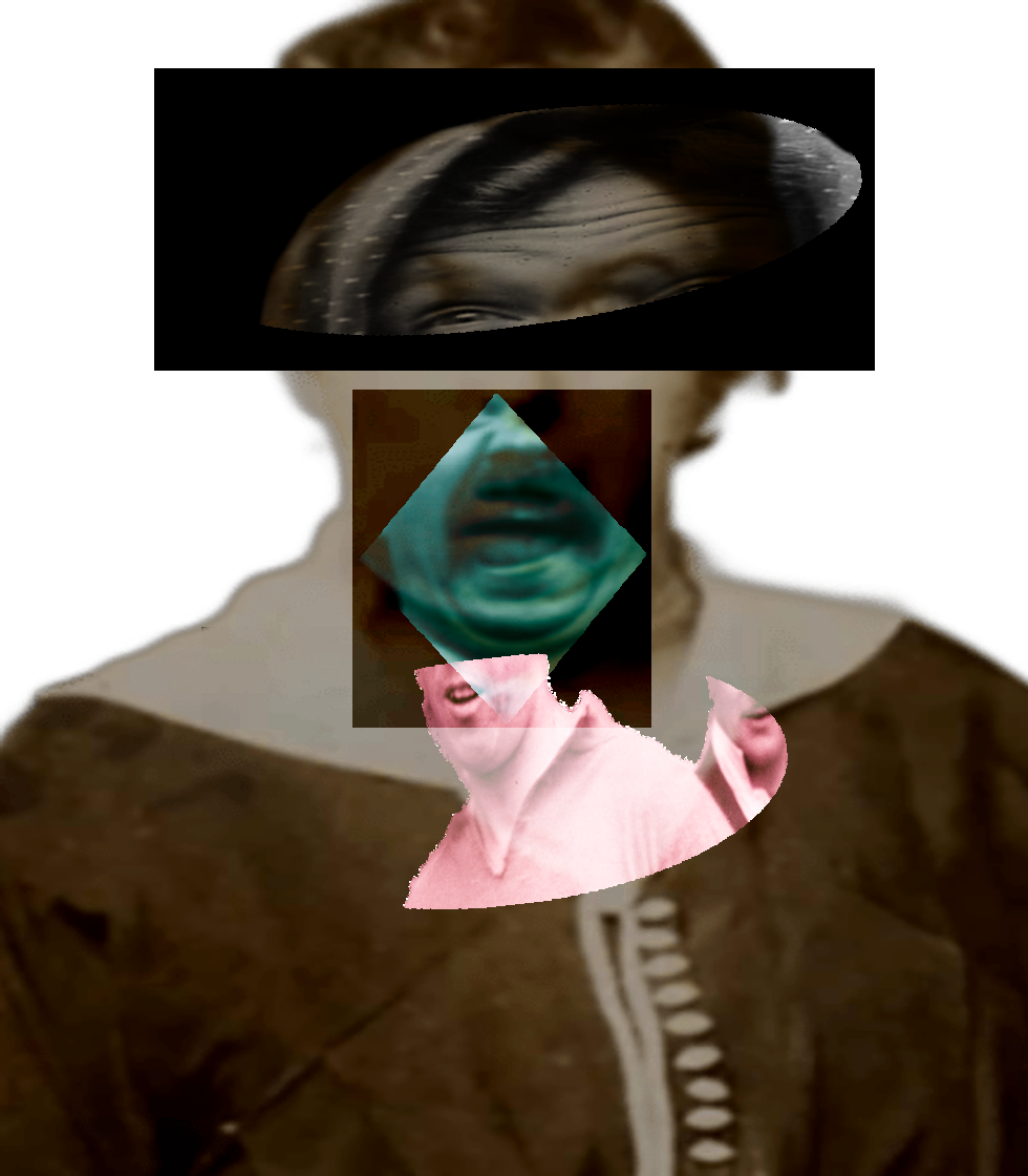 Selfie of a Victorian woman pulling a gas face