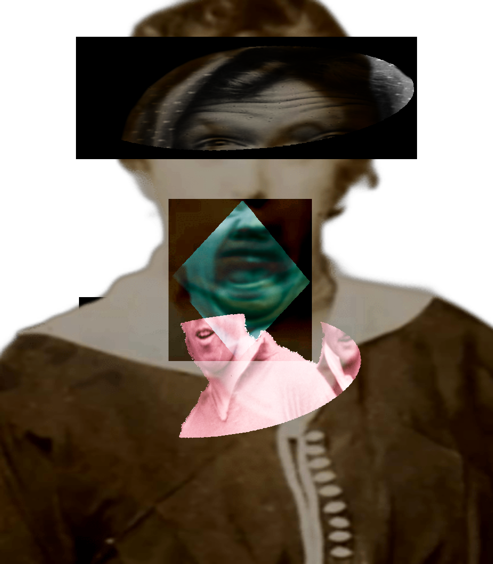Selfie of a Victorian woman pulling a gas face