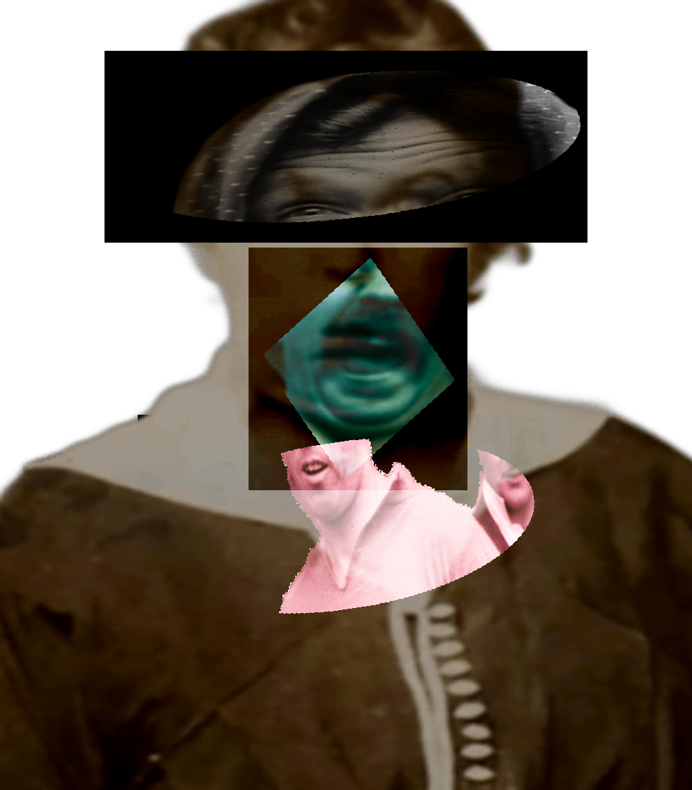 Selfie of a Victorian woman pulling a gas face