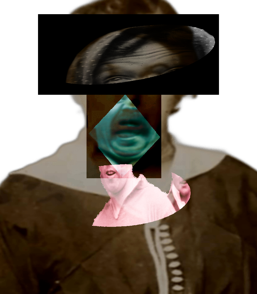 Selfie of a Victorian woman pulling a gas face