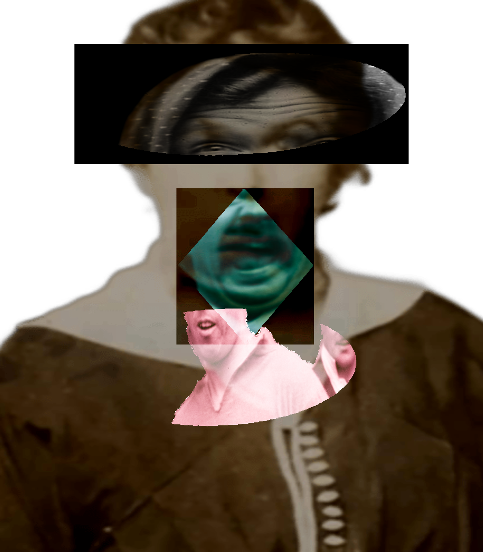 Selfie of a Victorian woman pulling a gas face