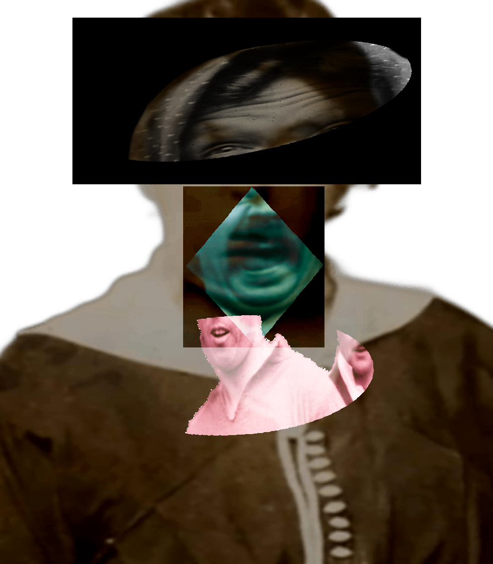 Selfie of a Victorian woman pulling a gas face