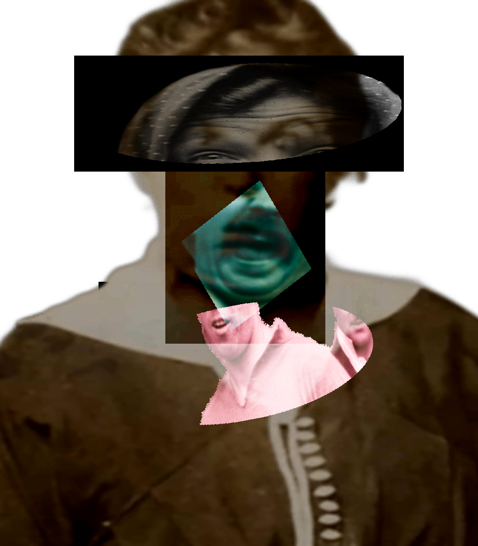 Selfie of a Victorian woman pulling a gas face