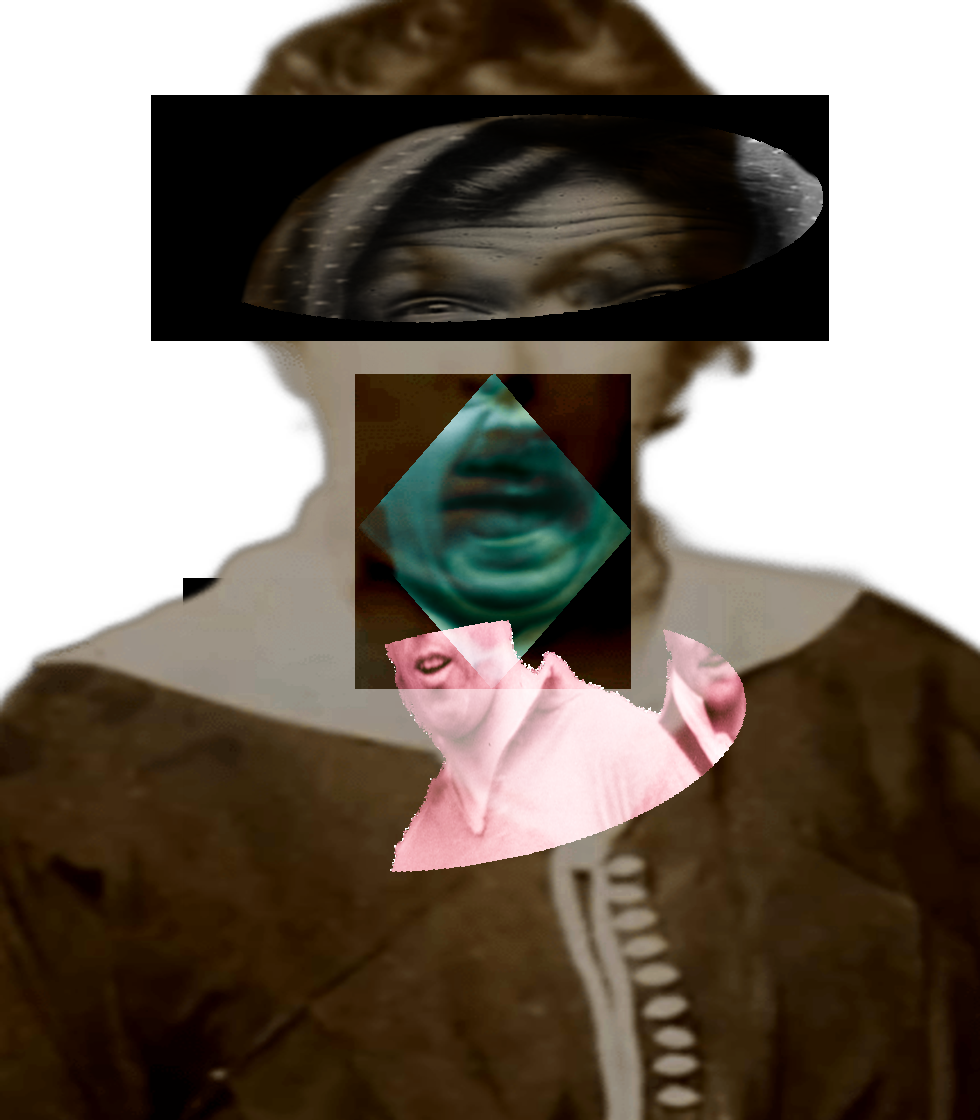 Selfie of a Victorian woman pulling a gas face