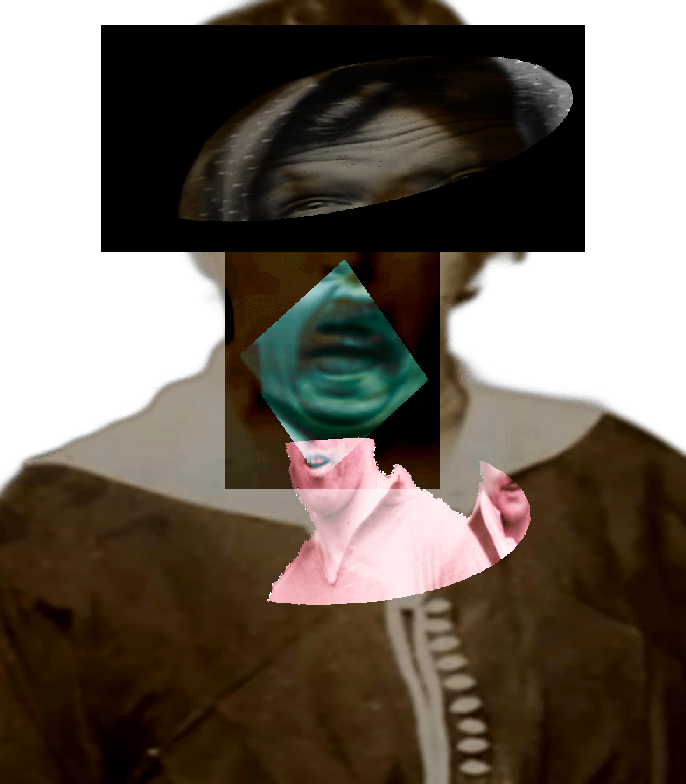 Selfie of a Victorian woman pulling a gas face