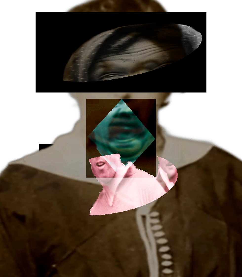 Selfie of a Victorian woman pulling a gas face